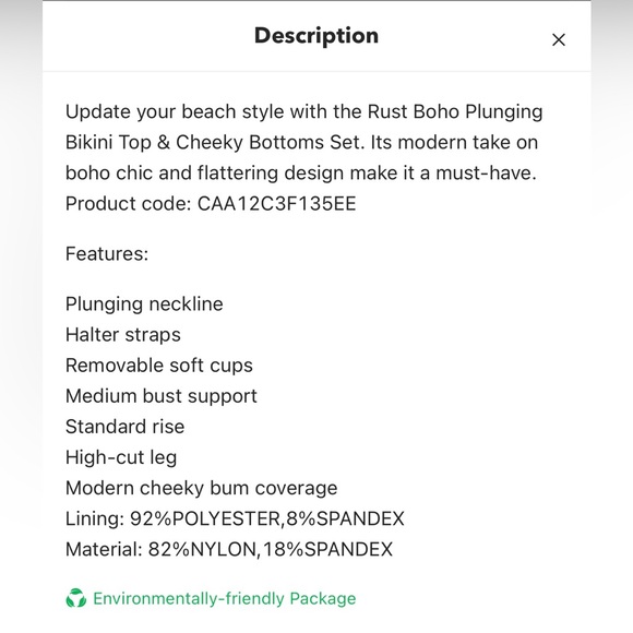 Rust Boho Plunging Bikini Top & Cheeky Bottoms Set - Picture 6 of 6